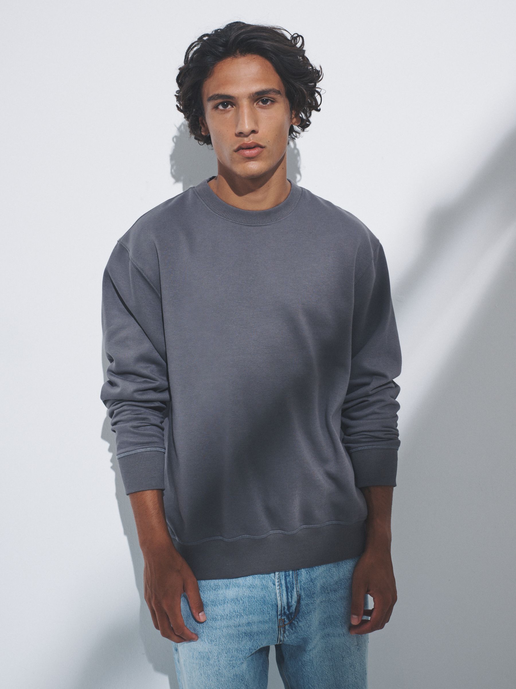 Blauw/grijs - Verpakking van 3 - The Set Crew Neck Relaxed Fit Sweat Top