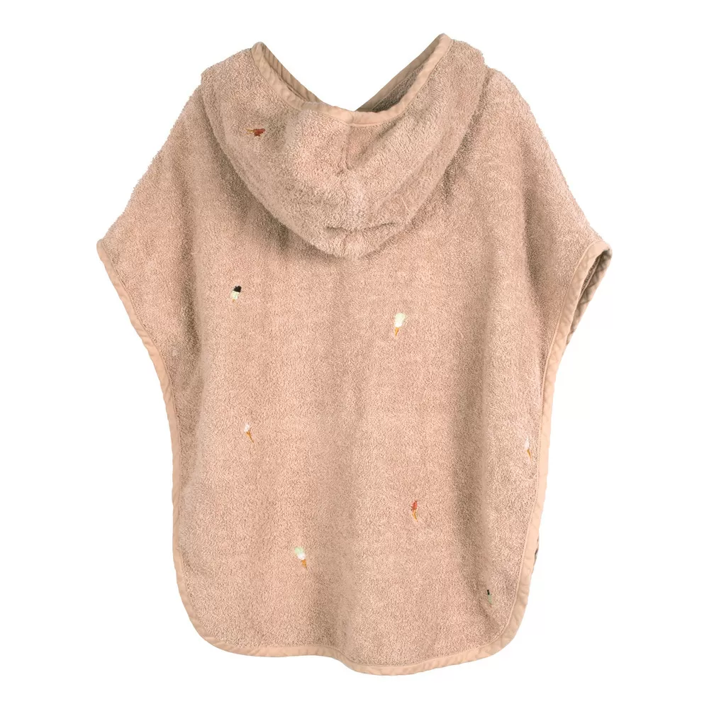 Filibabba Strandponcho med broderi GOTS - Frappé - 1 stk.
