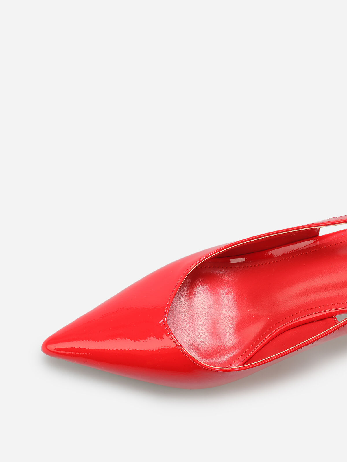 Escarpins slingback texturées vernies- Rouge