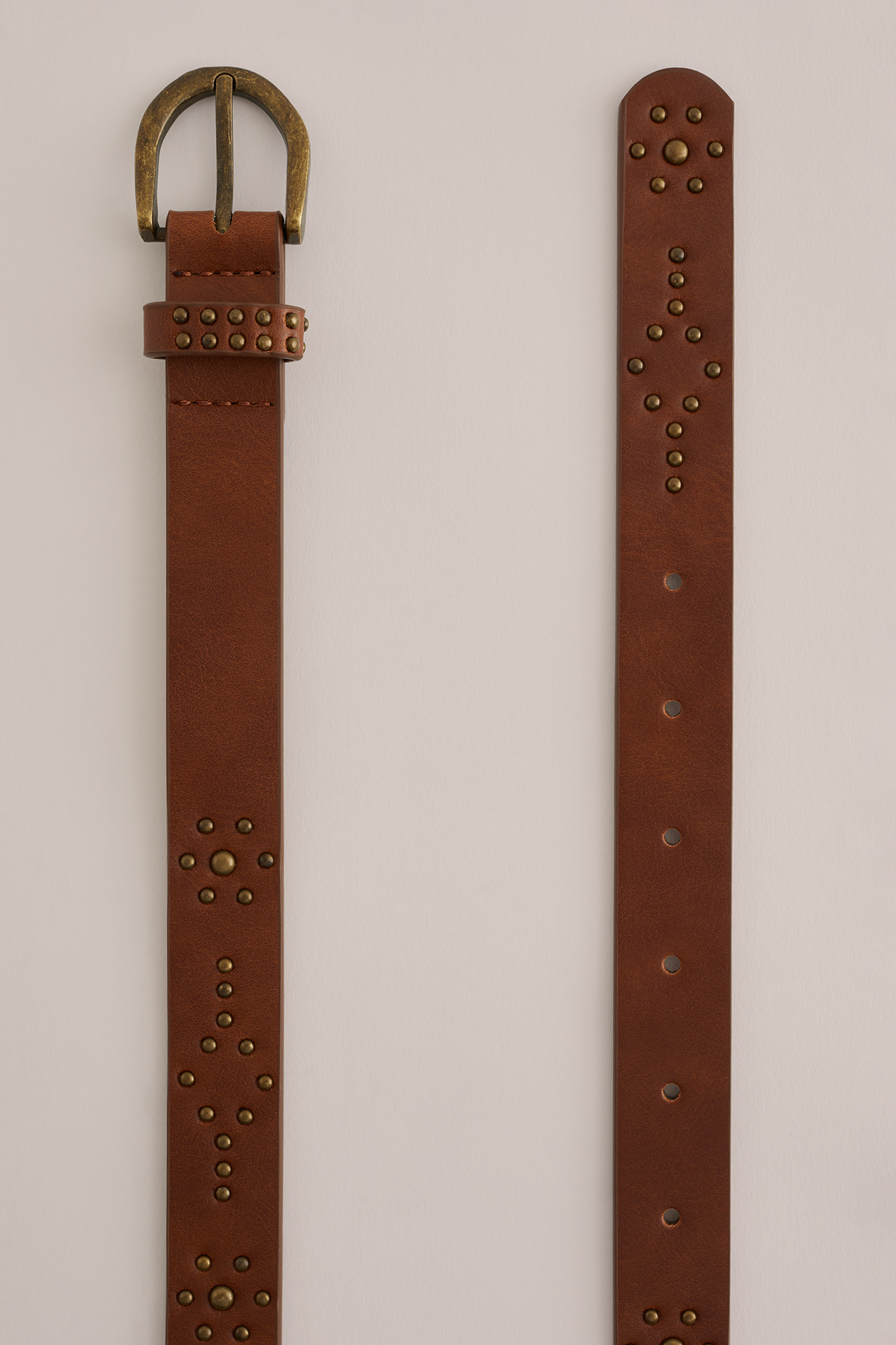 Meisjes riem met studs WE Fashion Lichtbruin