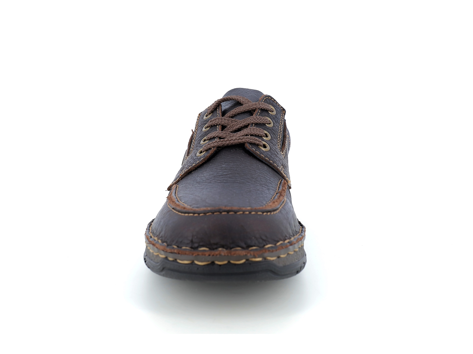 Rieker-05100 Cuir gras Marron Foncé