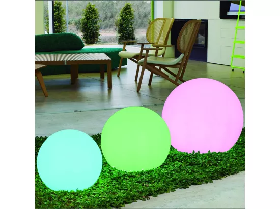 Boule lumineuse extérieure Buly 60 cm Recharge solaire + batterie rechargeable