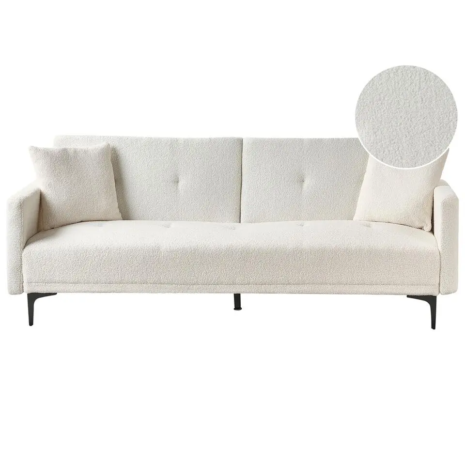 LUCAN - Slaapbank 3-zits - Off-white - Polyester
