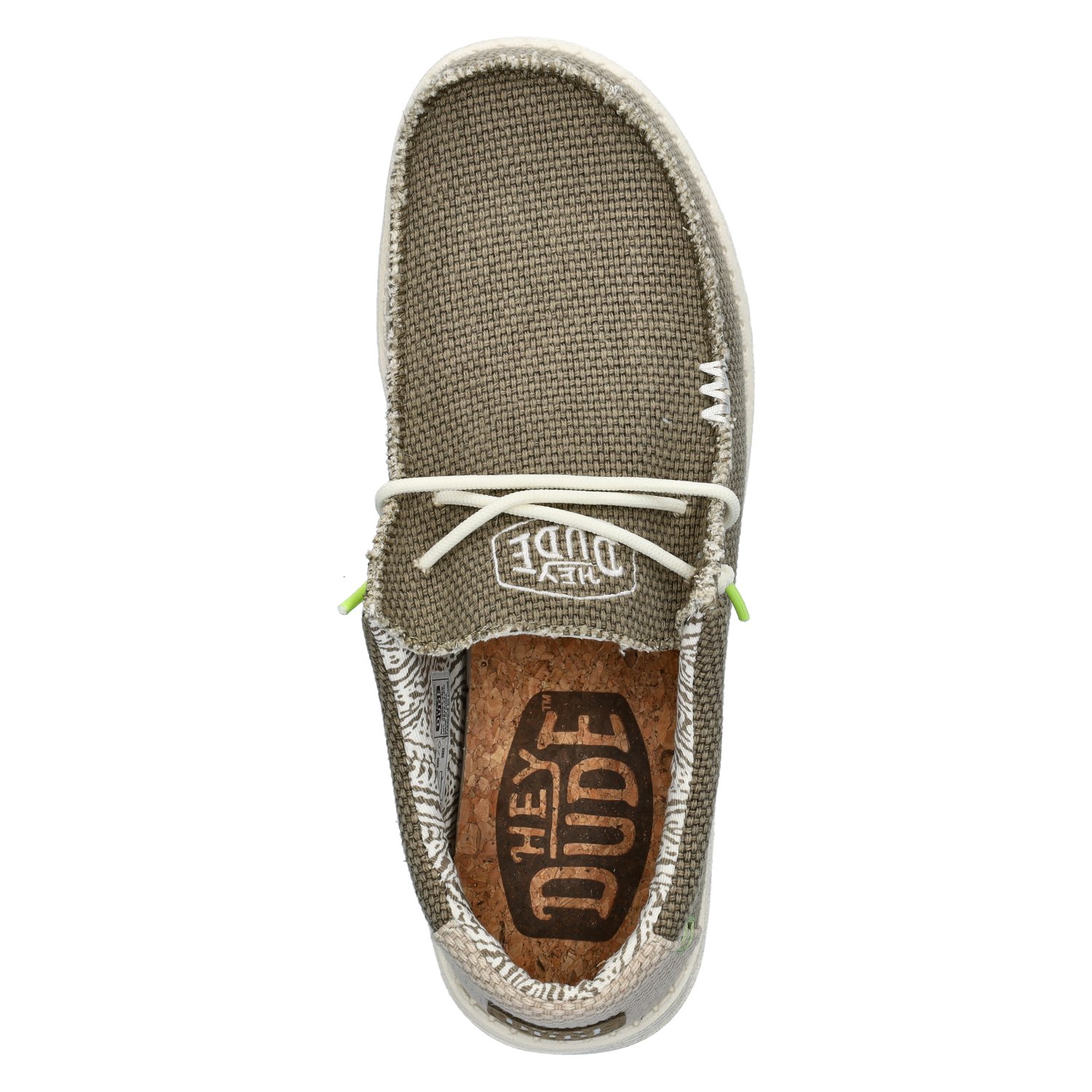HEYDUDE Wally Braided heren mocassin Hey Dude Groen