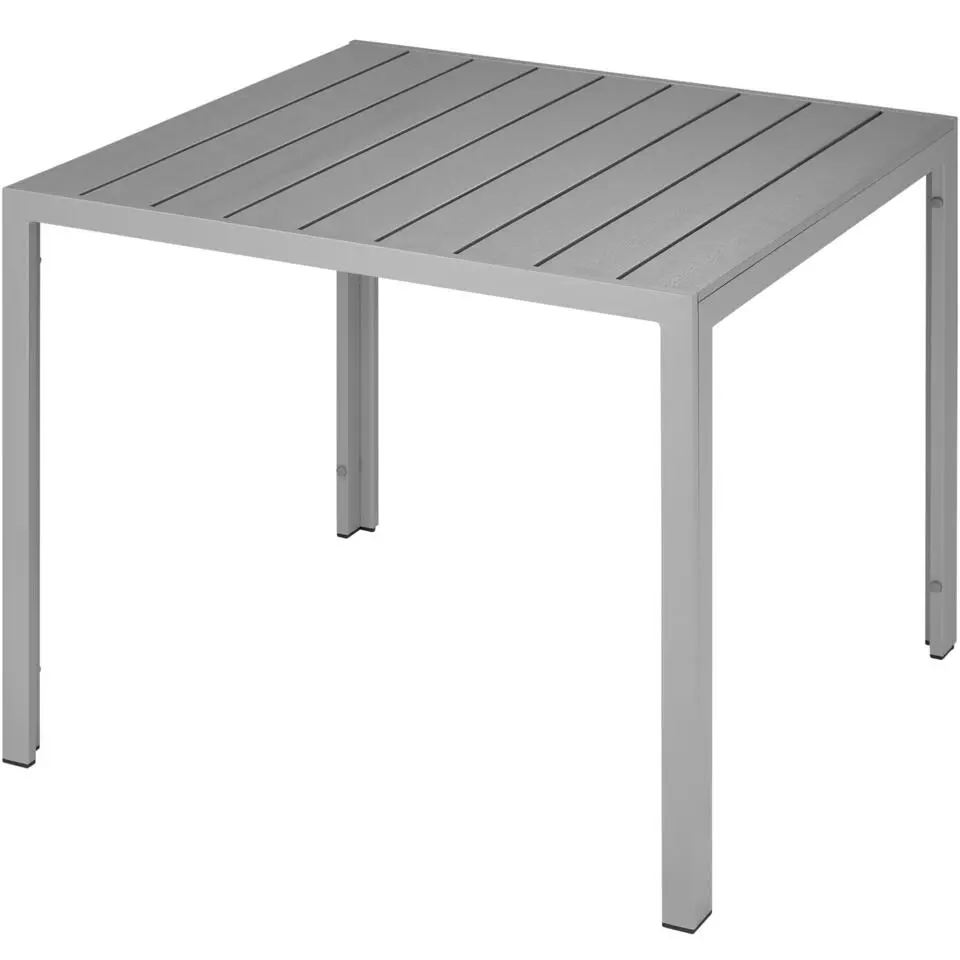 tectake Aluminium tuintafel Maren met in hoogte verstelbare poten 90x90x74,5cm