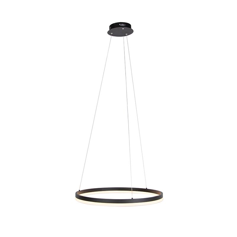 Design hanglamp zwart 60 cm incl. LED 3-staps dimbaar - Anello