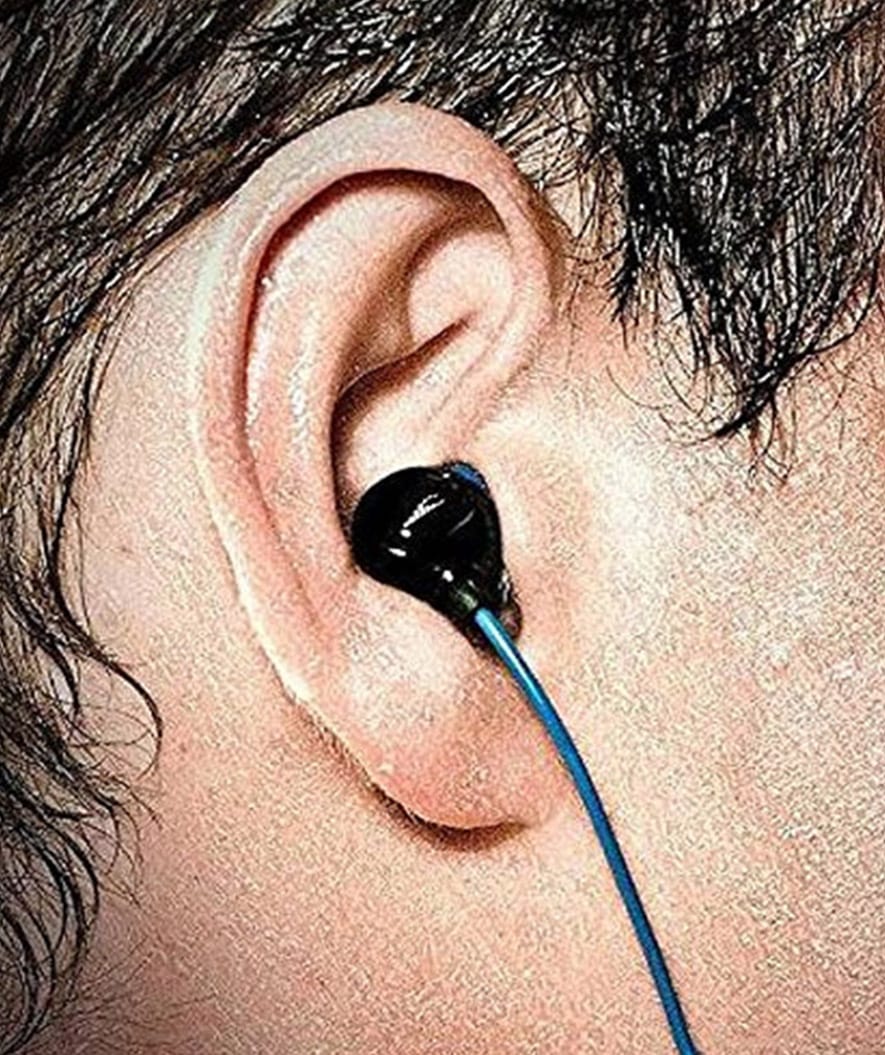 H2OAudio vandtætte høretelefoner - Surge S Plus - lang snor - Blå