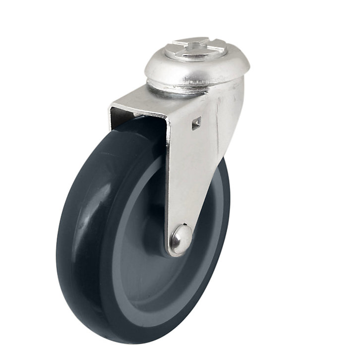 Roulette pivotante sans frein ø100 mm, œil, charge max 70kg