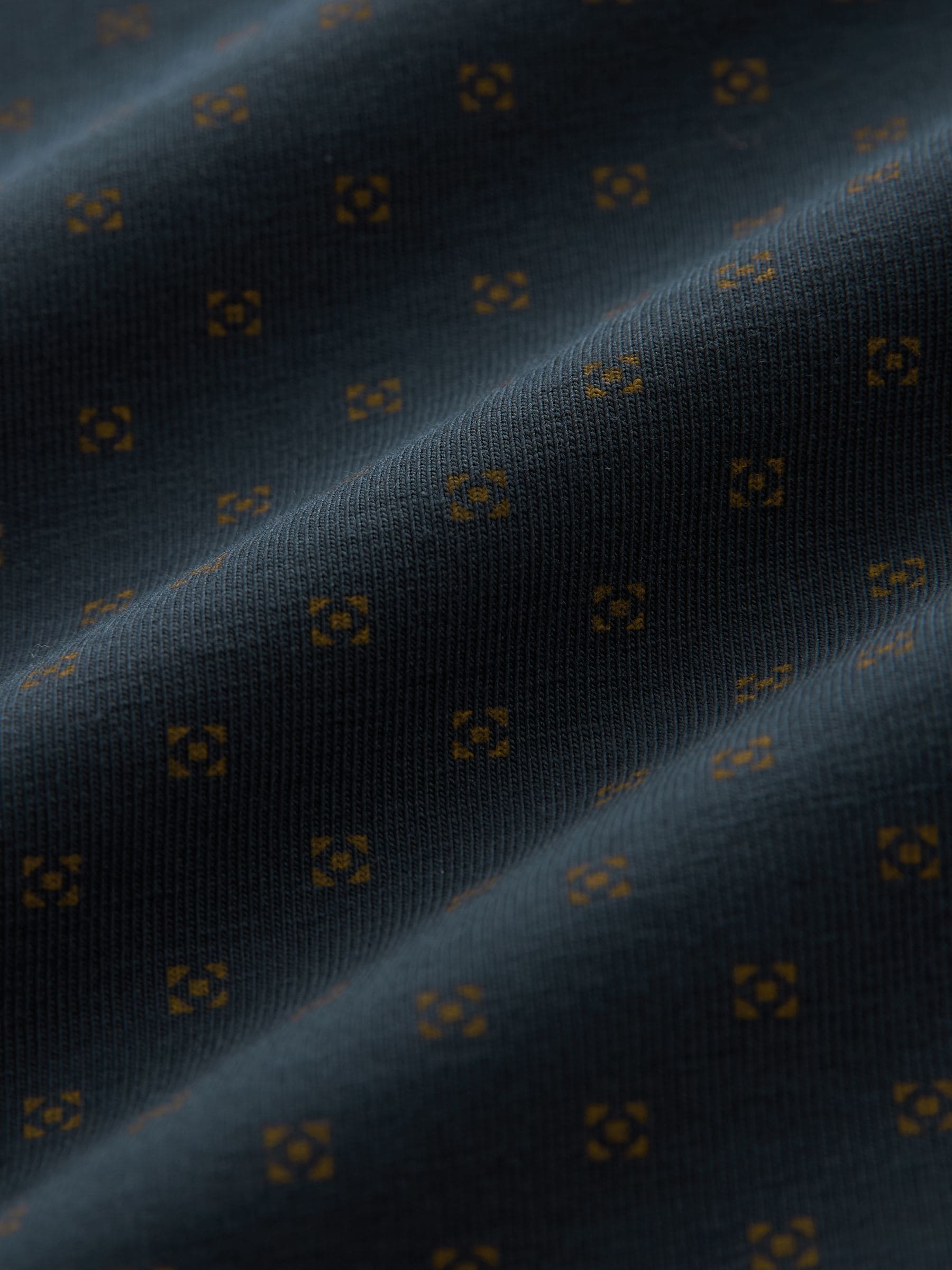 Wit/marineblauw/zwart met goudkleurige geometrische print - Set van 3 jersey poloshirts met korte mouwen
