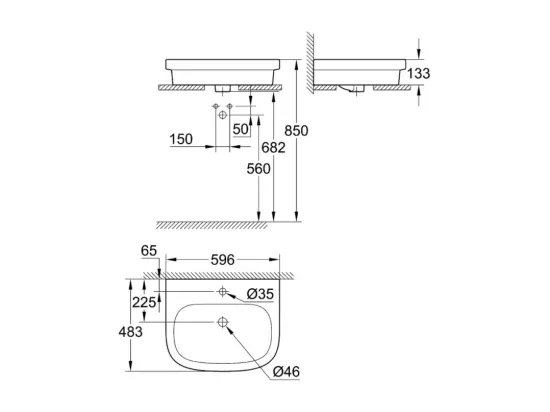Vasque à poser GROHE Quickfix Euro Ceramic 60 cm