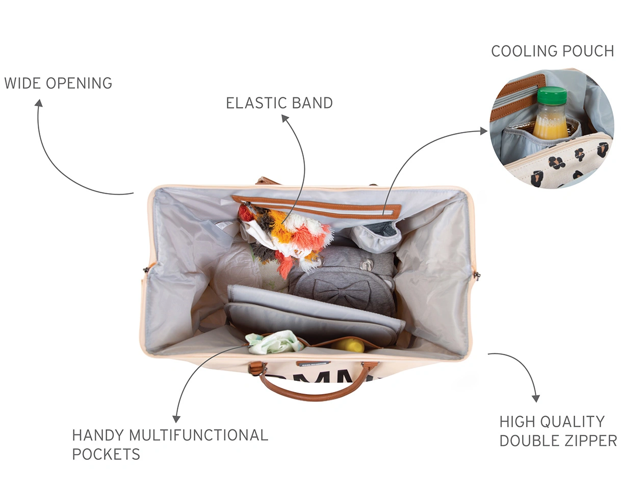 Wickeltasche MOMMY BAG (55x30x40) in offwhite