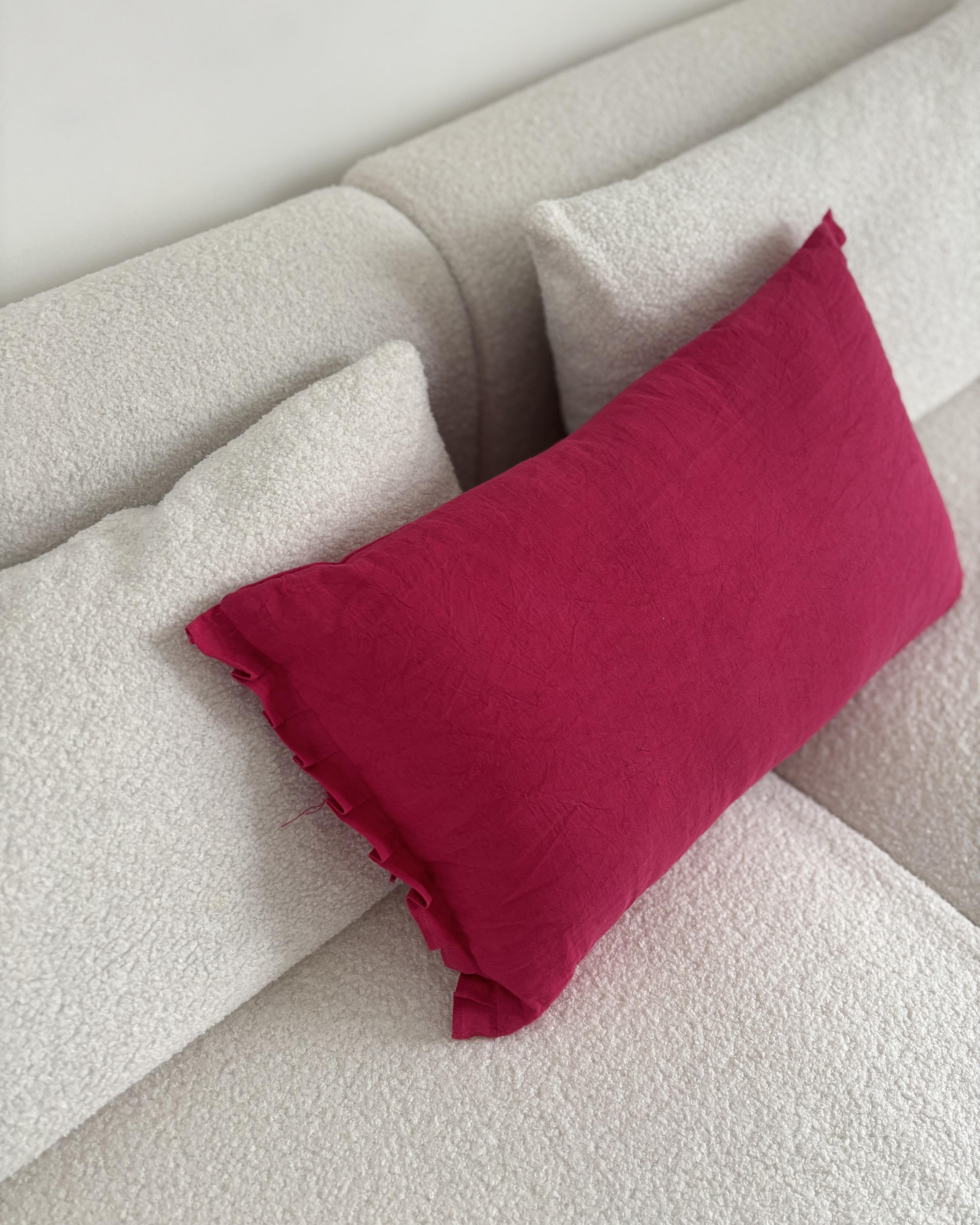 Set van 2 sierkussens SASSAFRAS Linnen 30 x 45 cm Bordeauxrood effen