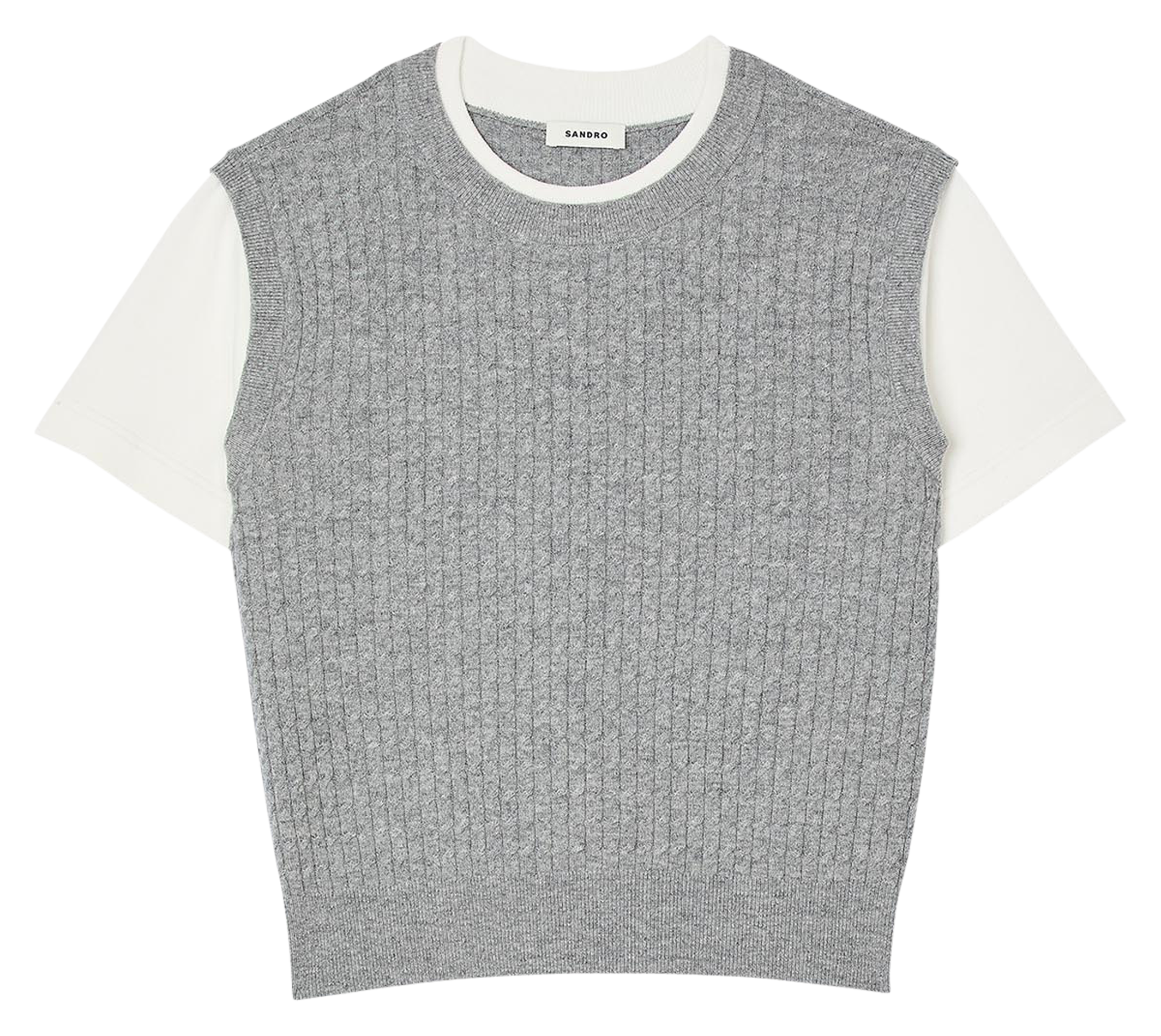 Pull col rond en laine mélangée | Gris