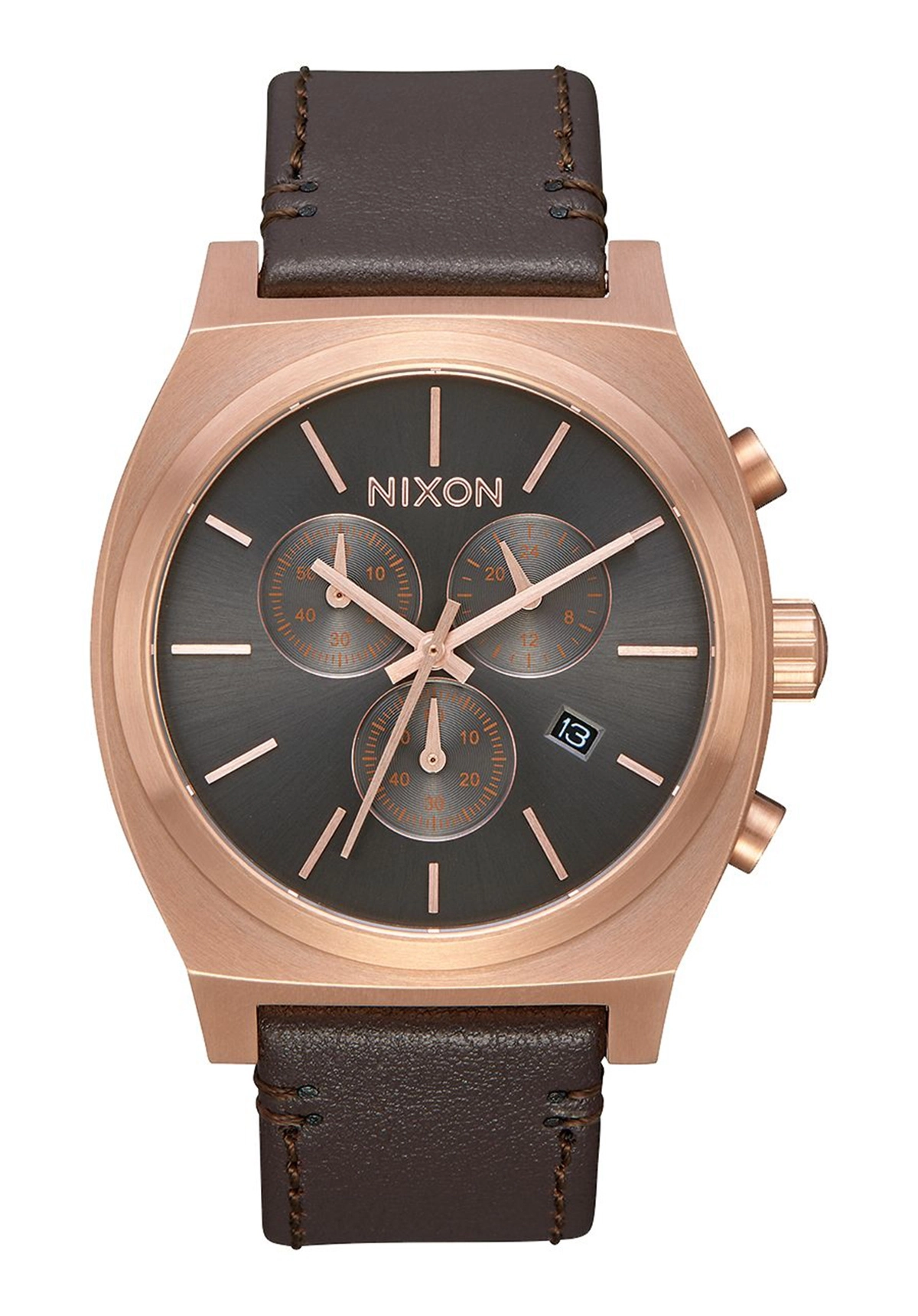 Nixon The Time Teller Chrono Leather Rose Gold / A1164-2001