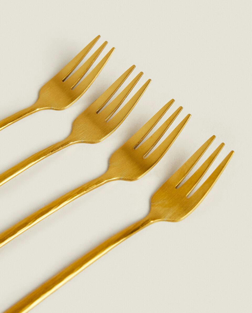Conjunto de 4 garfos para brunch com cabo martelado