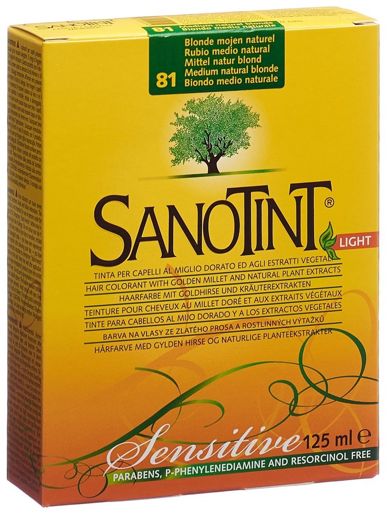 SANOTINT Sensitive Light Haarfarbe<br>1 Stück, 81 mittel naturblond
