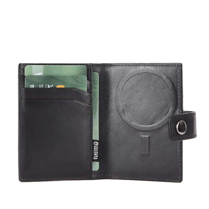Valenta Card Wallet Leather MagSafe Black