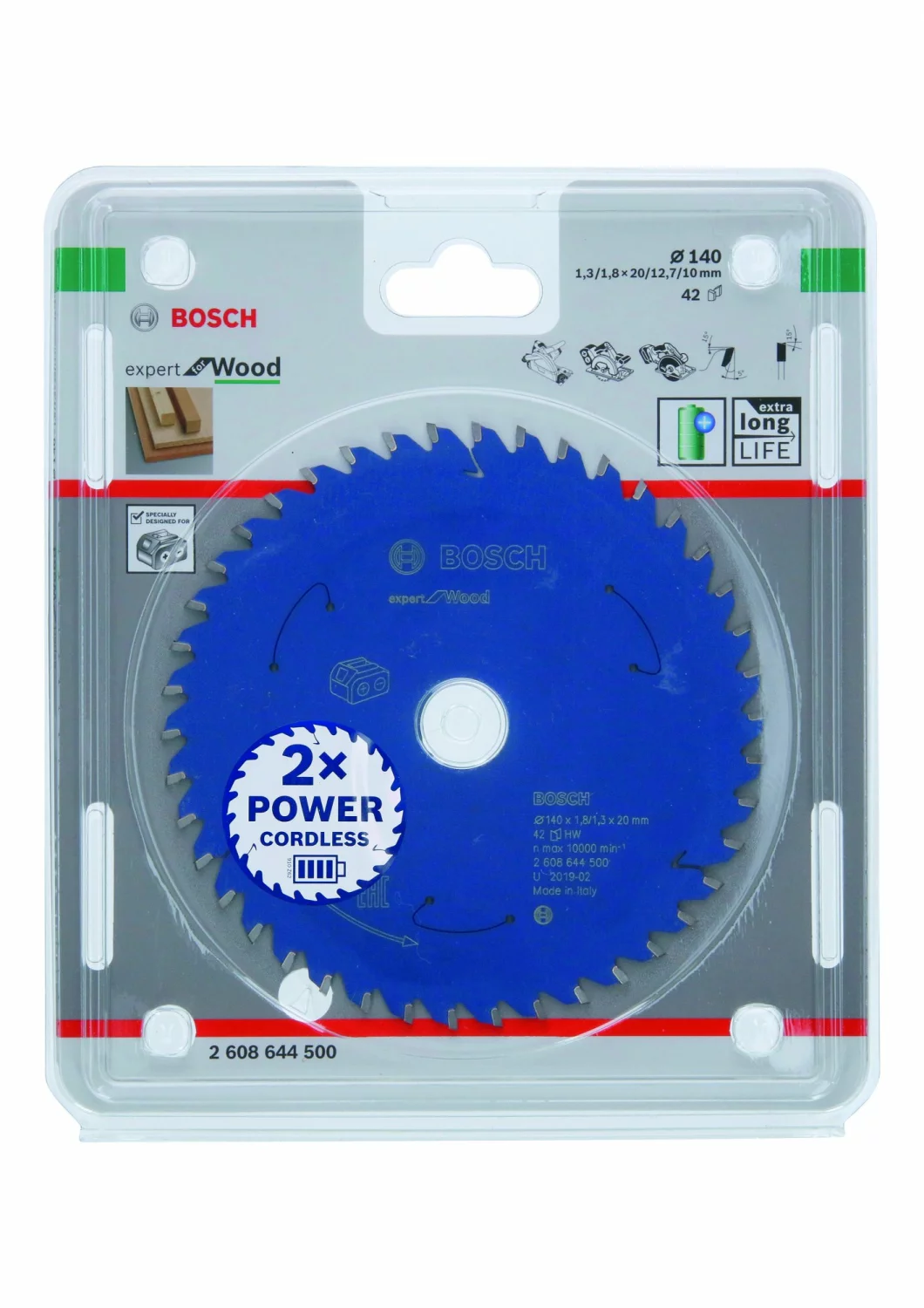 Bosch 2608644500 Expert Cirkelzaagblad - 140 x 20 x 42T - Hout - Carbide