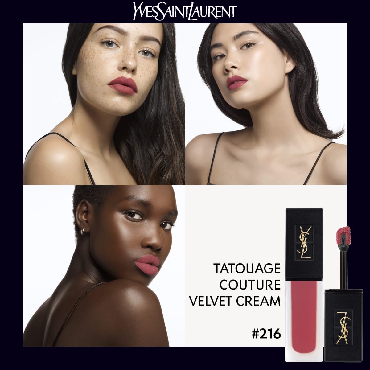 YVES SAINT LAURENT Tatouage Couture Velvet Cream Rouge à Lèvres Mat Effet Velours Longue Tenue