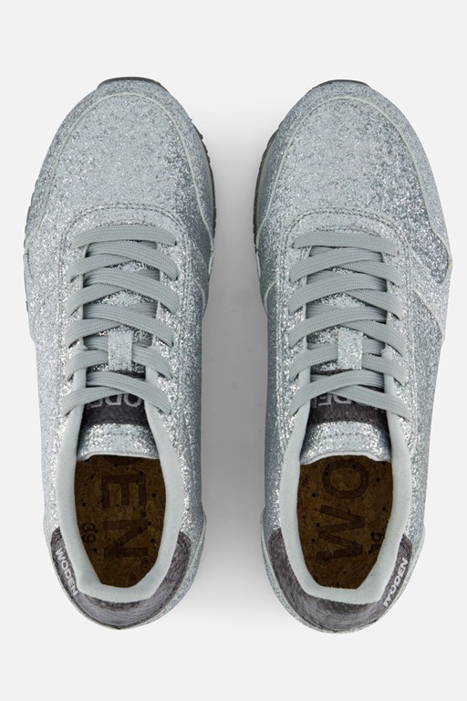 Woden Ydun Icon Sneakers glitter grijs Textiel