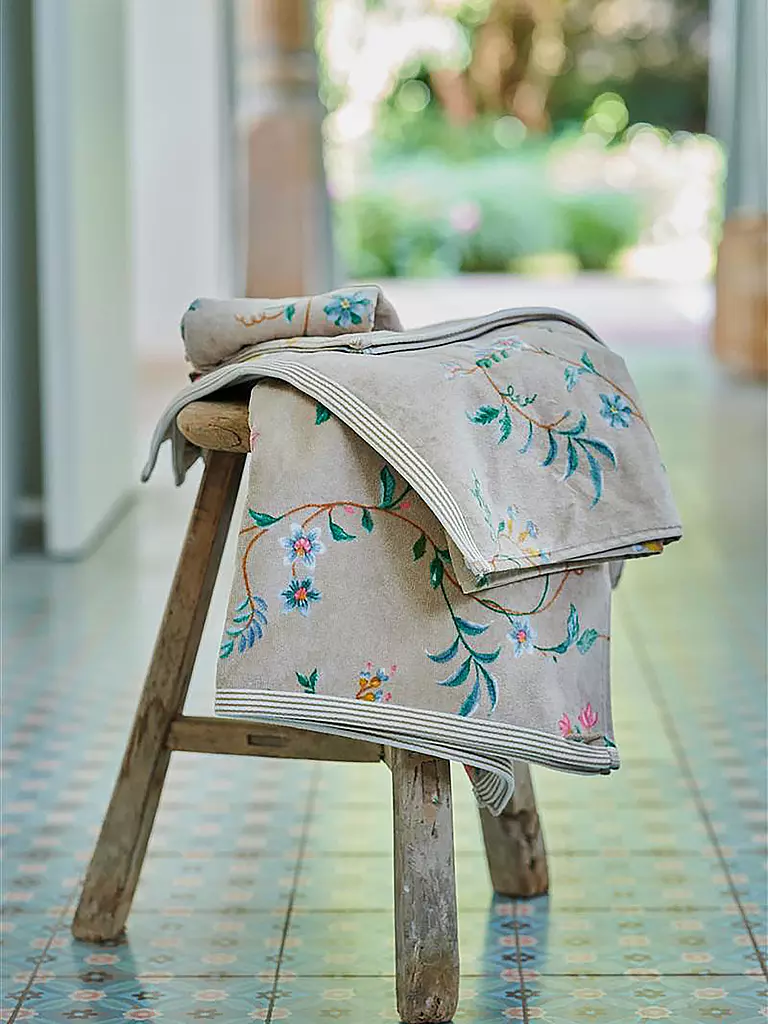 PIP STUDIO Duschtuch LES FLEURS 70x140cm Khaki hellbraun