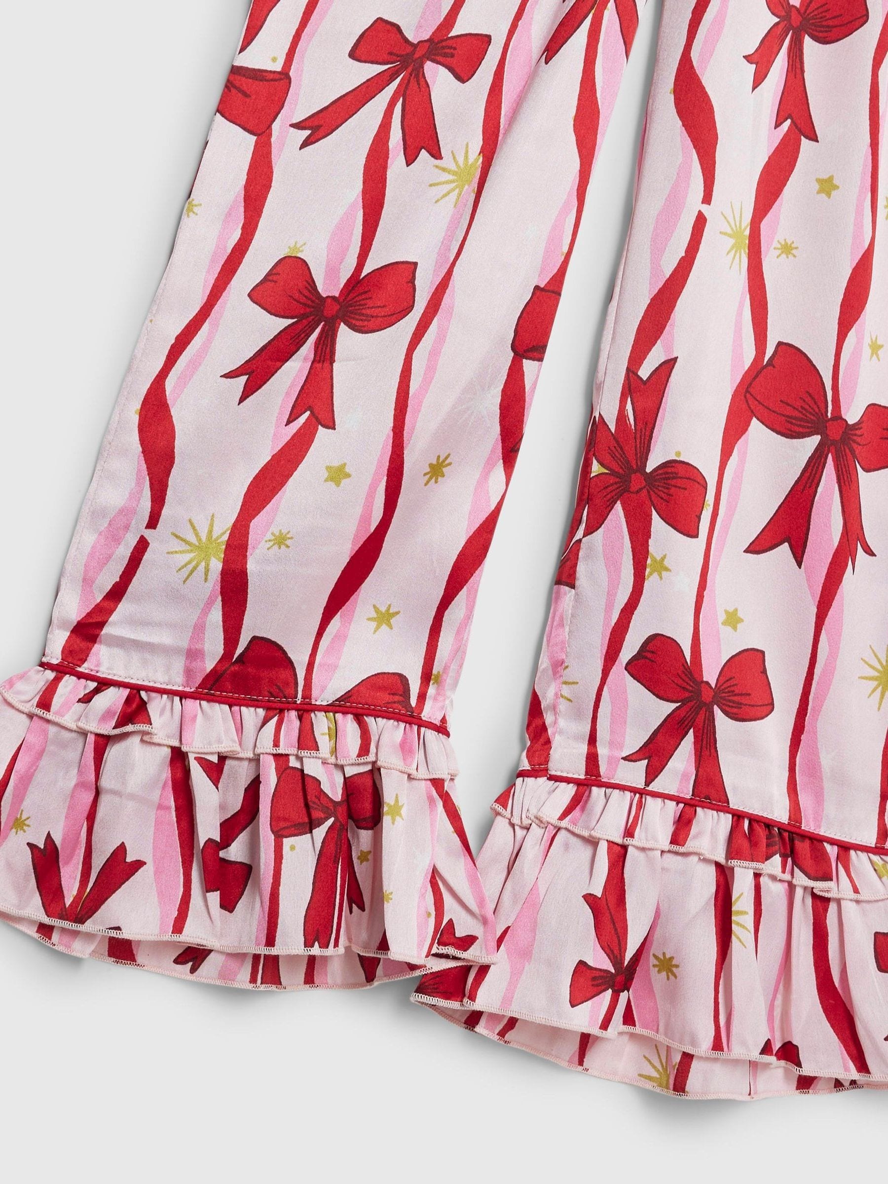 River Island Matching Family Bow Print Satin Pyjama Set