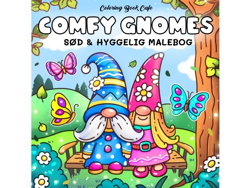 Malebog: Comfy Gnomes - Cozy Coloring | Coloring Book Cafe