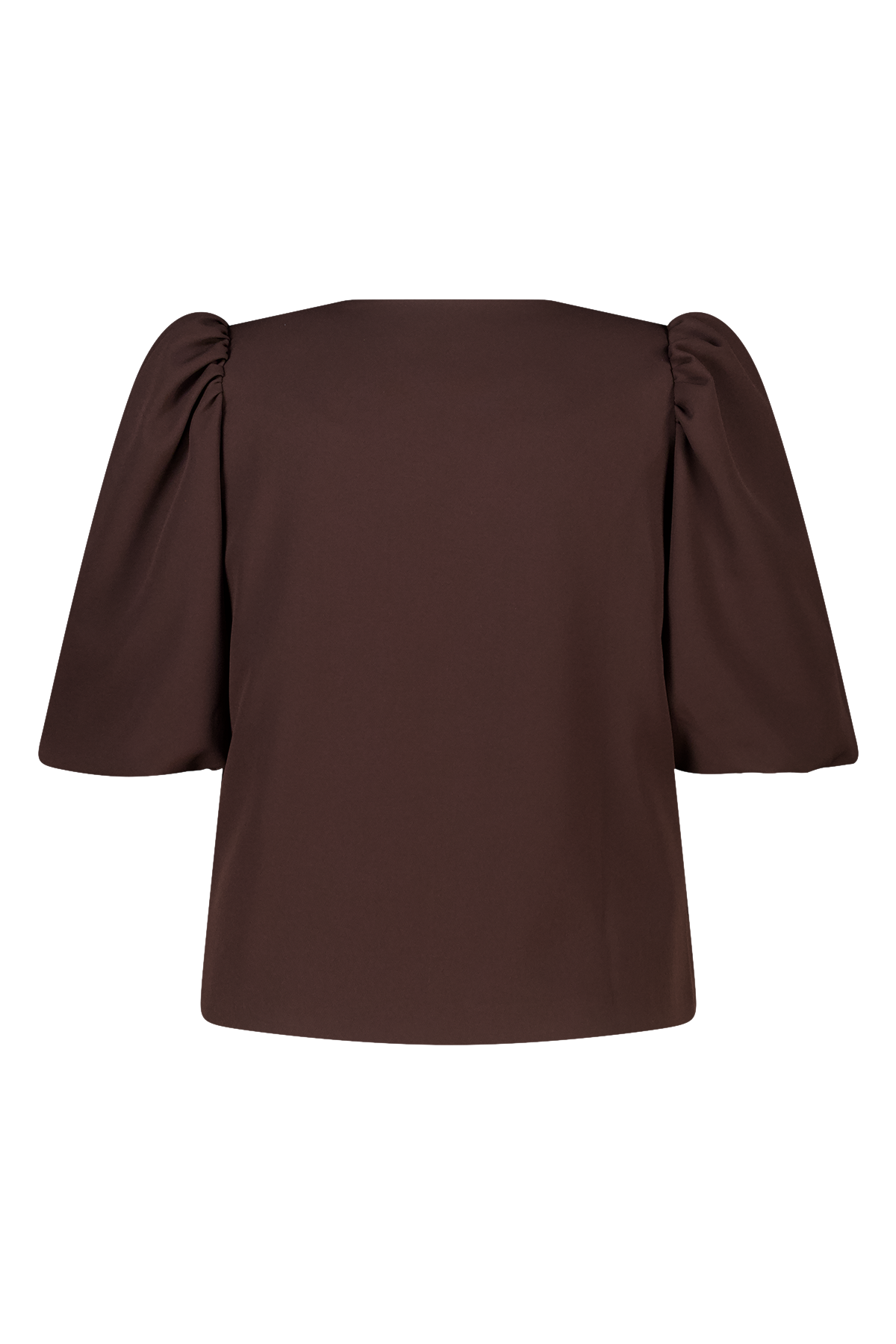 Top met korte pofmouwen Donker bruin