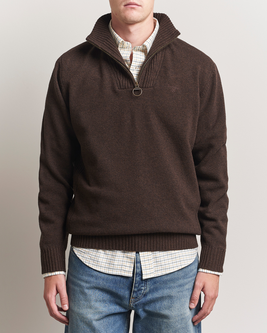 Barbour Lifestyle Essential Lambswool Half Zip Dark Oak