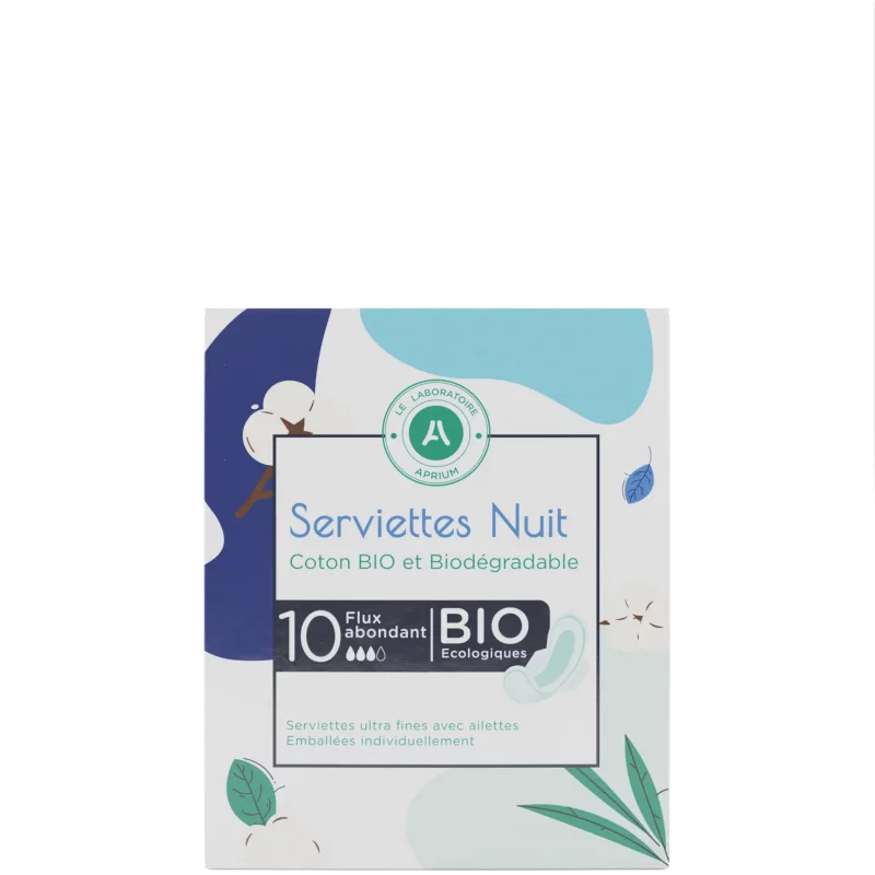 Serviettes périodiques Nuit BIO - Pack de 10