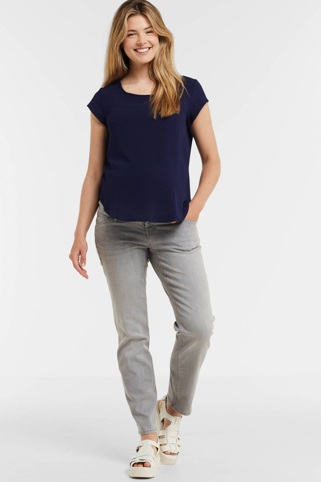 LOVE2WAIT mom zwangerschapsjeans Norah grijs