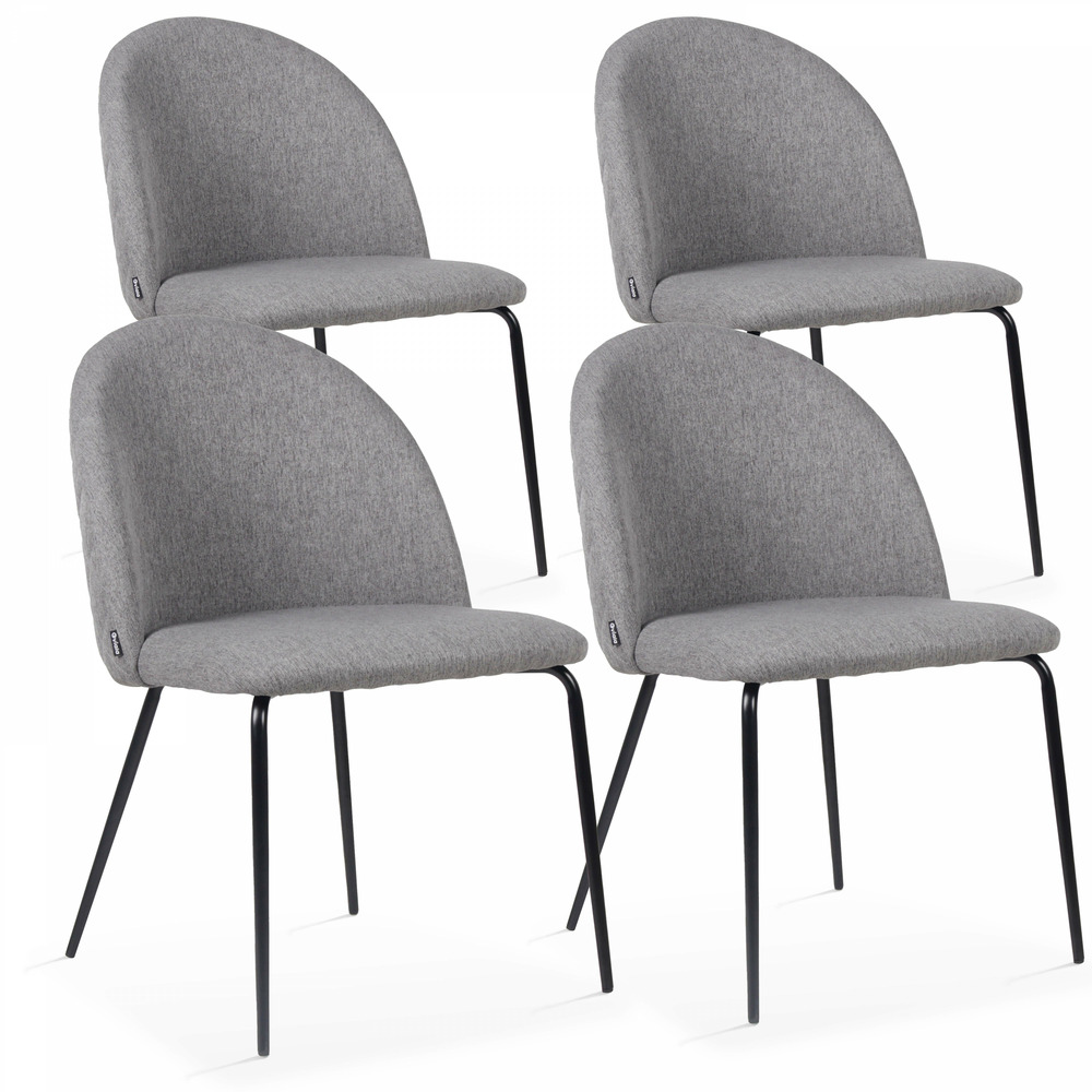 Lot de 4 chaises en tissu anthracite