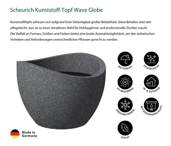 Scheurich Kunststoff-Topf Wave Globe, konisch