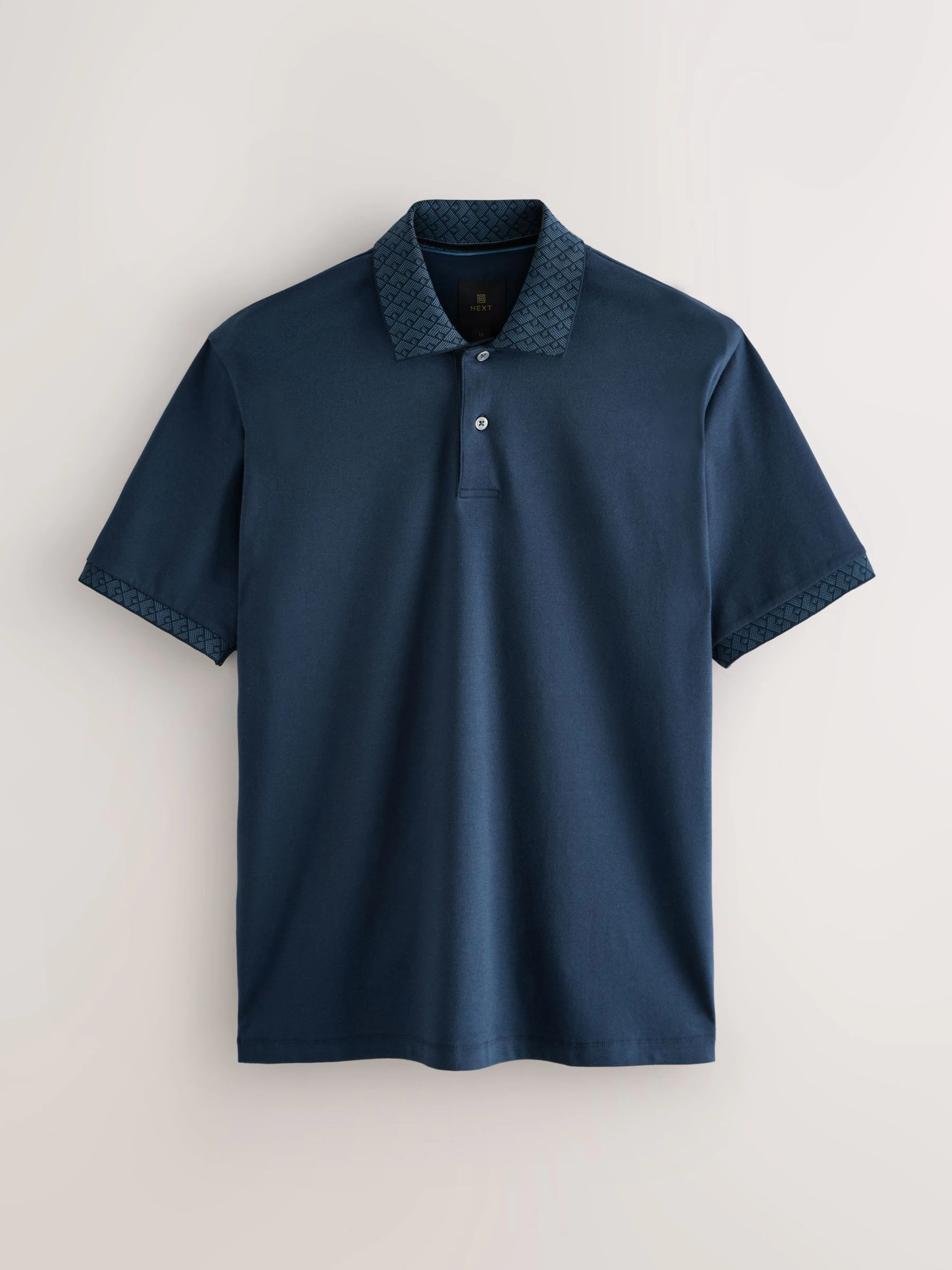 Donkerblauw - Poloshirt met korte mouwen en modieuze kraag