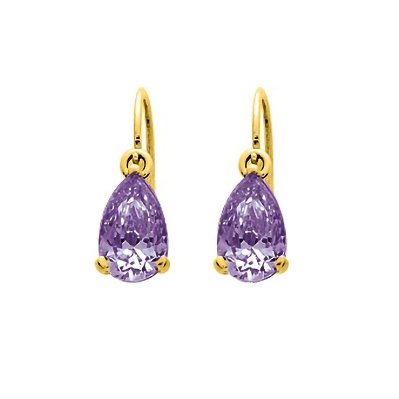Boucles d'oreilles femme - améthyste - Or 18 Carats