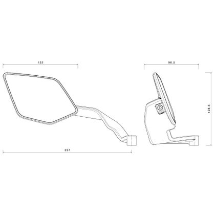 Rétroviseur Rizoma Stealth MAX (la paire) Universel - Gris