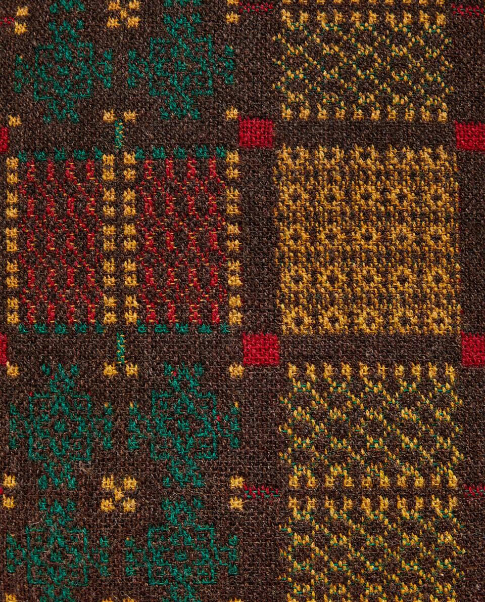 CAPA DE ALMOFADA EM LÃ JACQUARD MULTICOLORIDA
