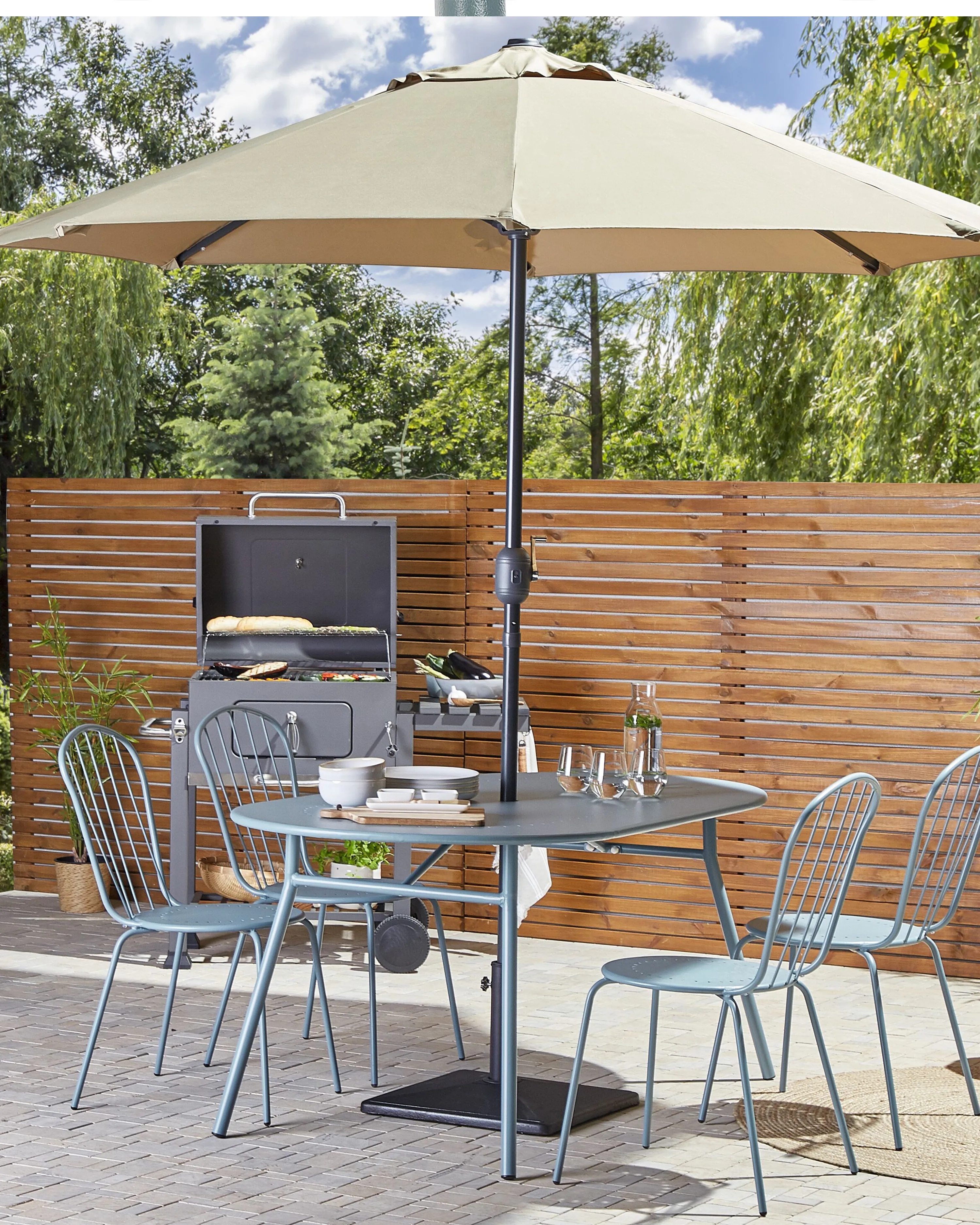 Set van 8 stoelen CALVI Metaal Lichtblauw