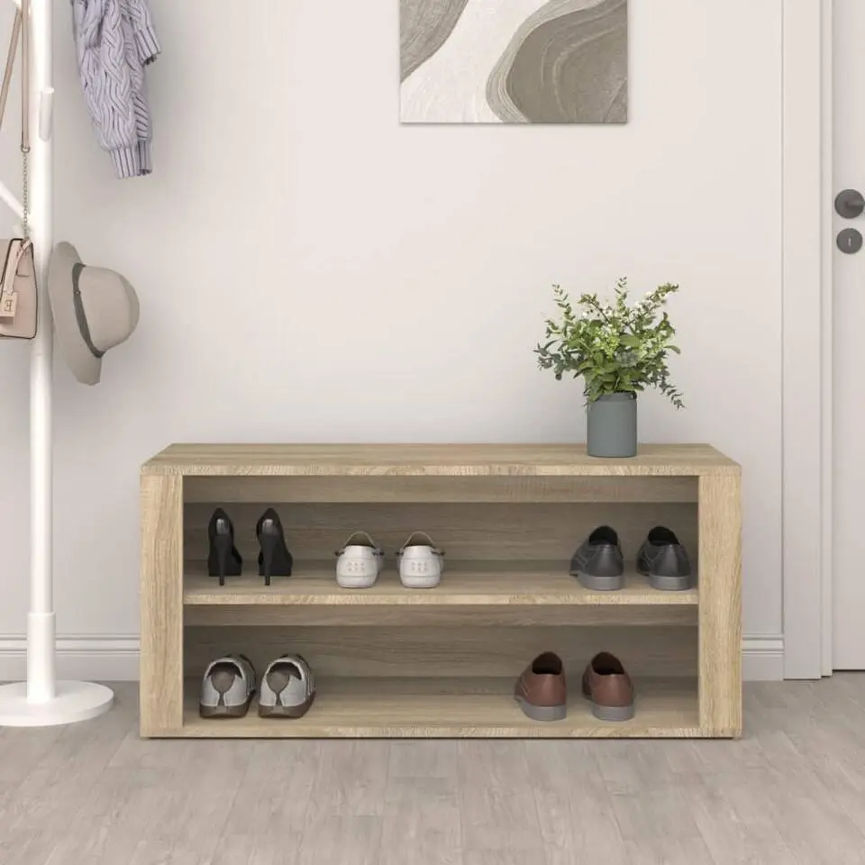 vidaXL - Schoenenrek - Bruin - Bewerkt hout