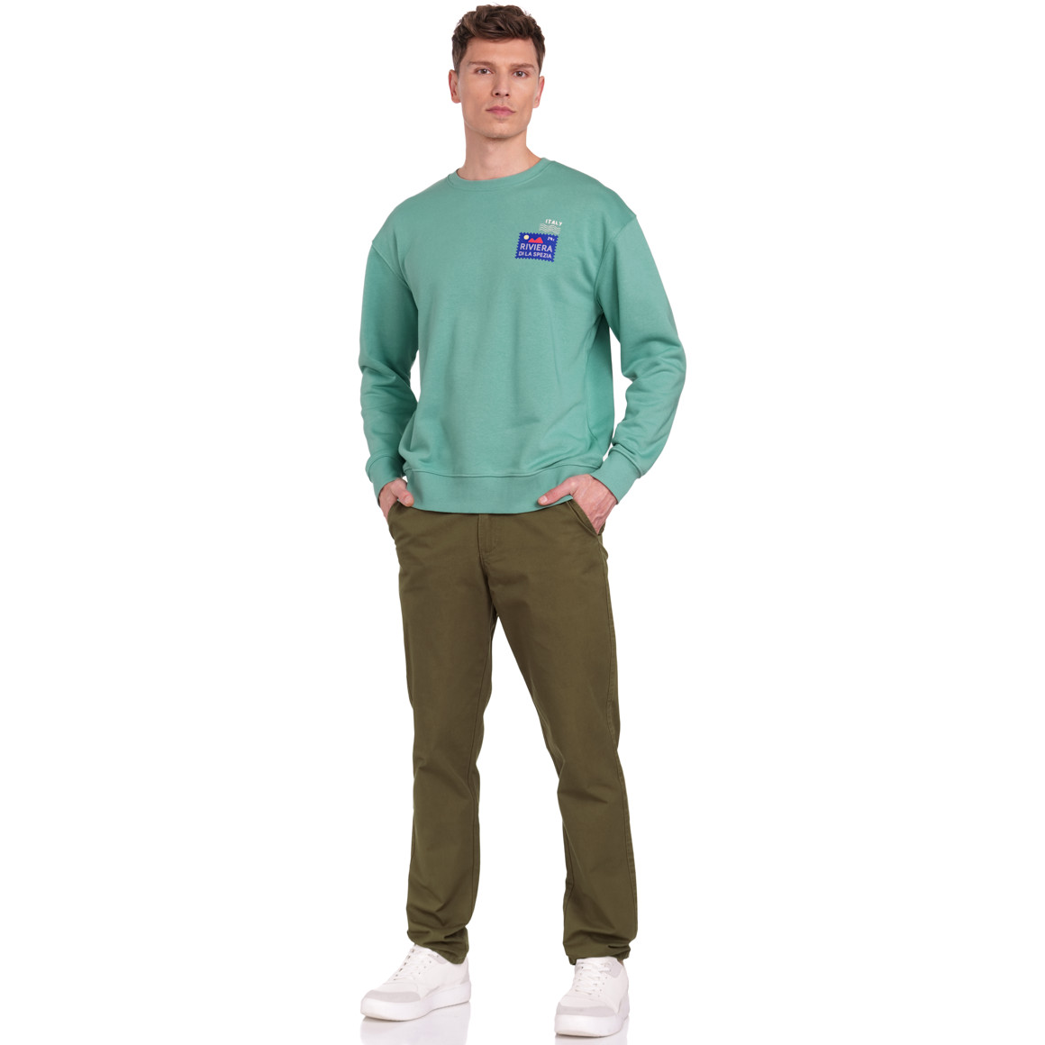 Jonas Nielsen Herren Sweatshirt mit Backprint grün