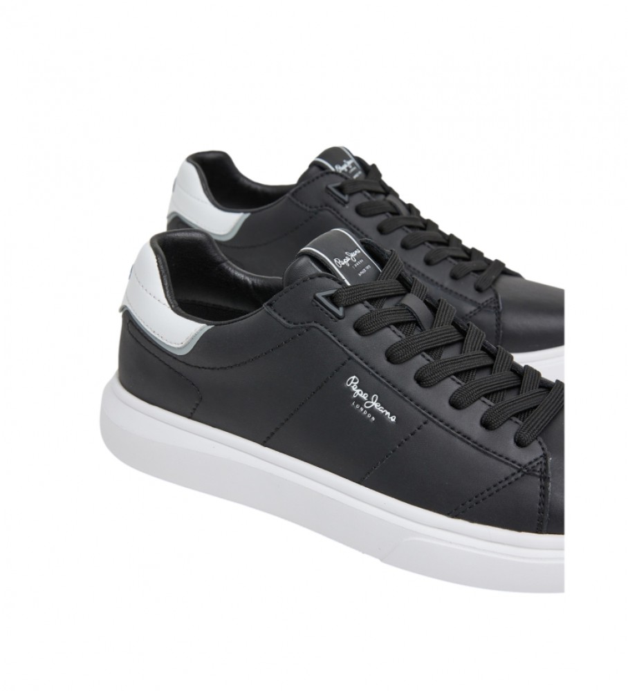 Tênis Pepe Jeans Eaton Basic de couro, preto