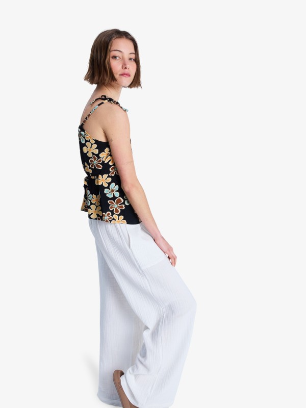 Wild Waves Crepe Top à bretelles Noir Femme