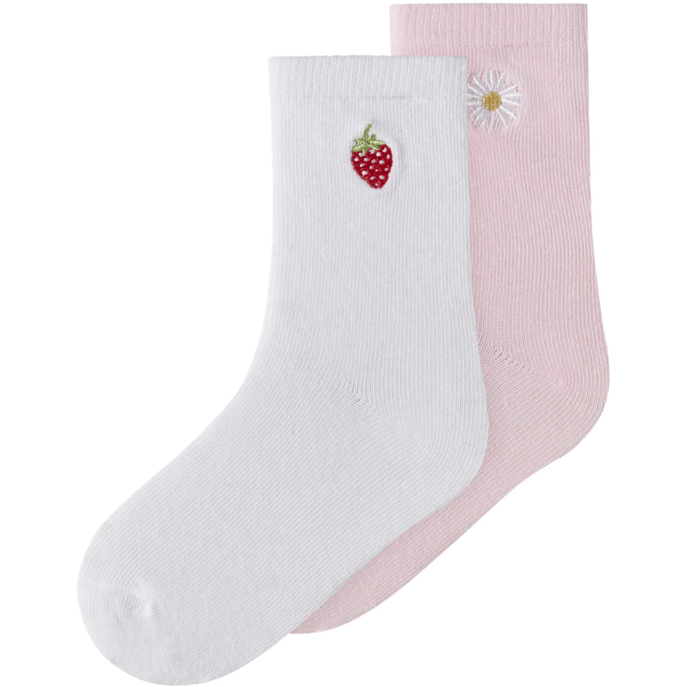Køb Name It Cradle Pink Bright White Nmfjuliso 2P Strømper