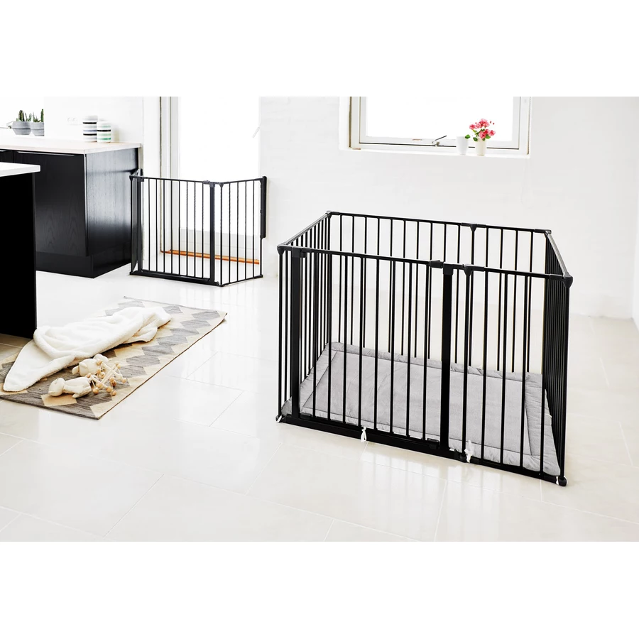 BabyDan Laufgitter Square inkl. Spielmatte 102 cm, schwarz
