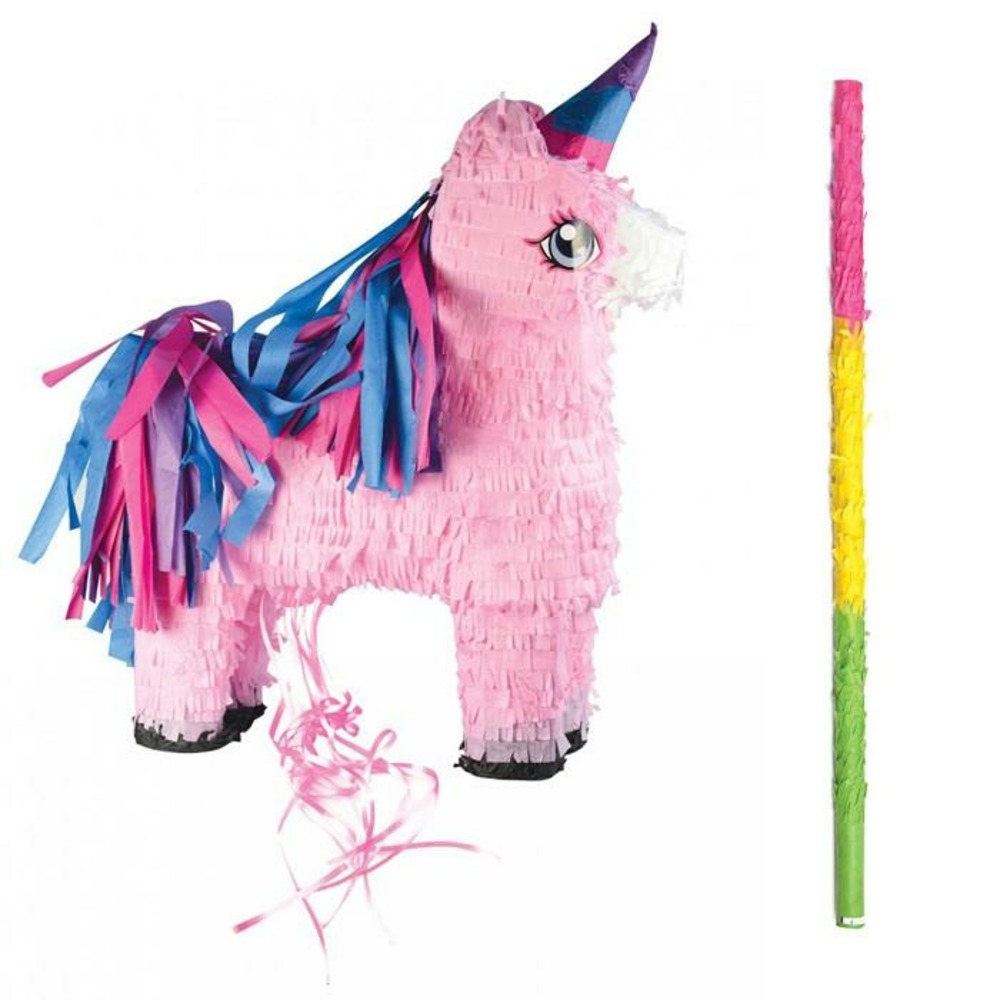 Piñata licorne + bâton