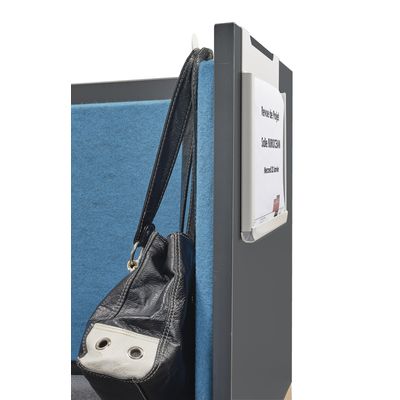 Porte document A4 et double patère IN'TEAM pour banquette et box acoustique - blanc