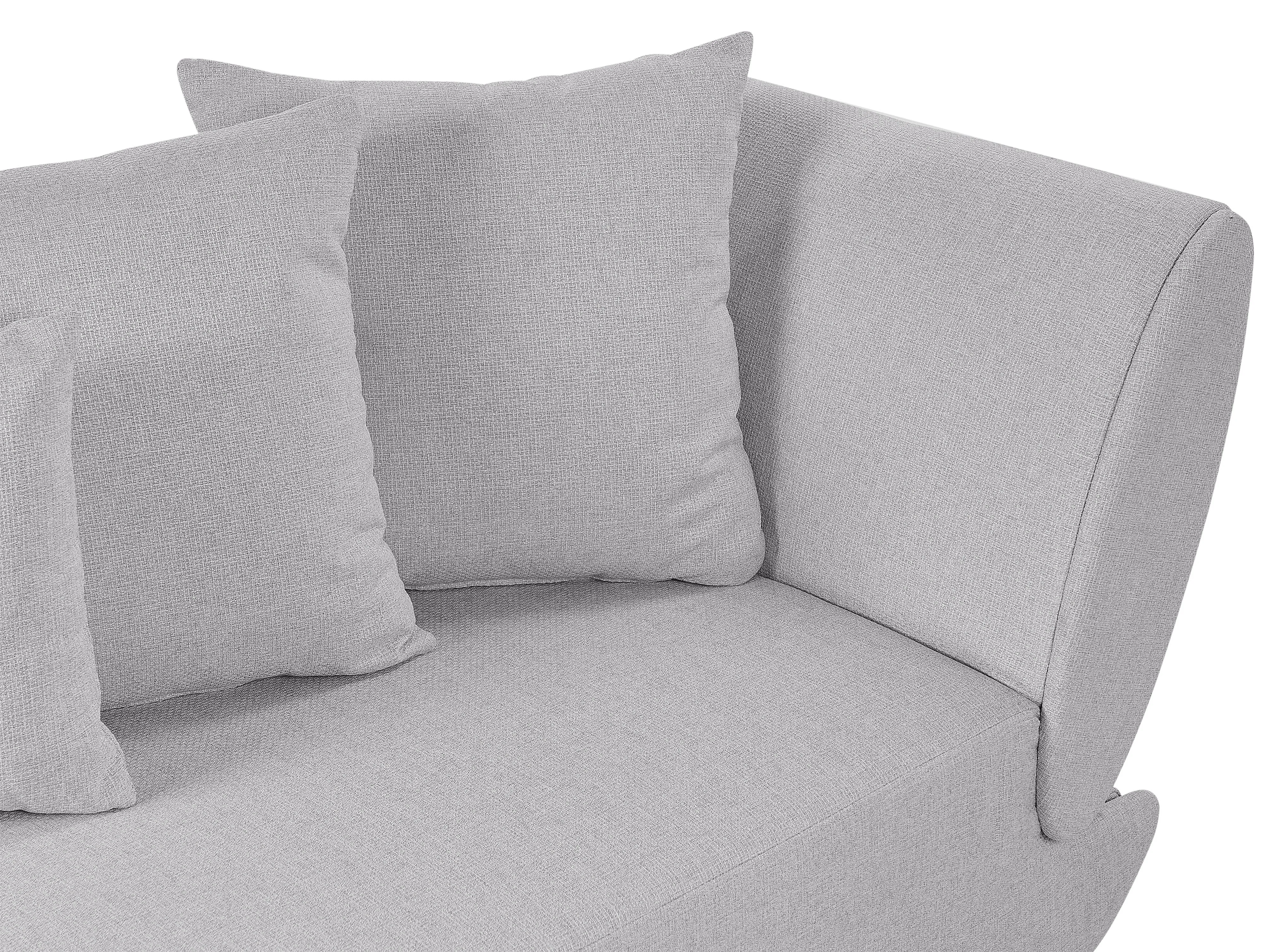 Rechtszijdige chaise longue MERI Kunstlinnen Lichtgrijs met opbergruimte