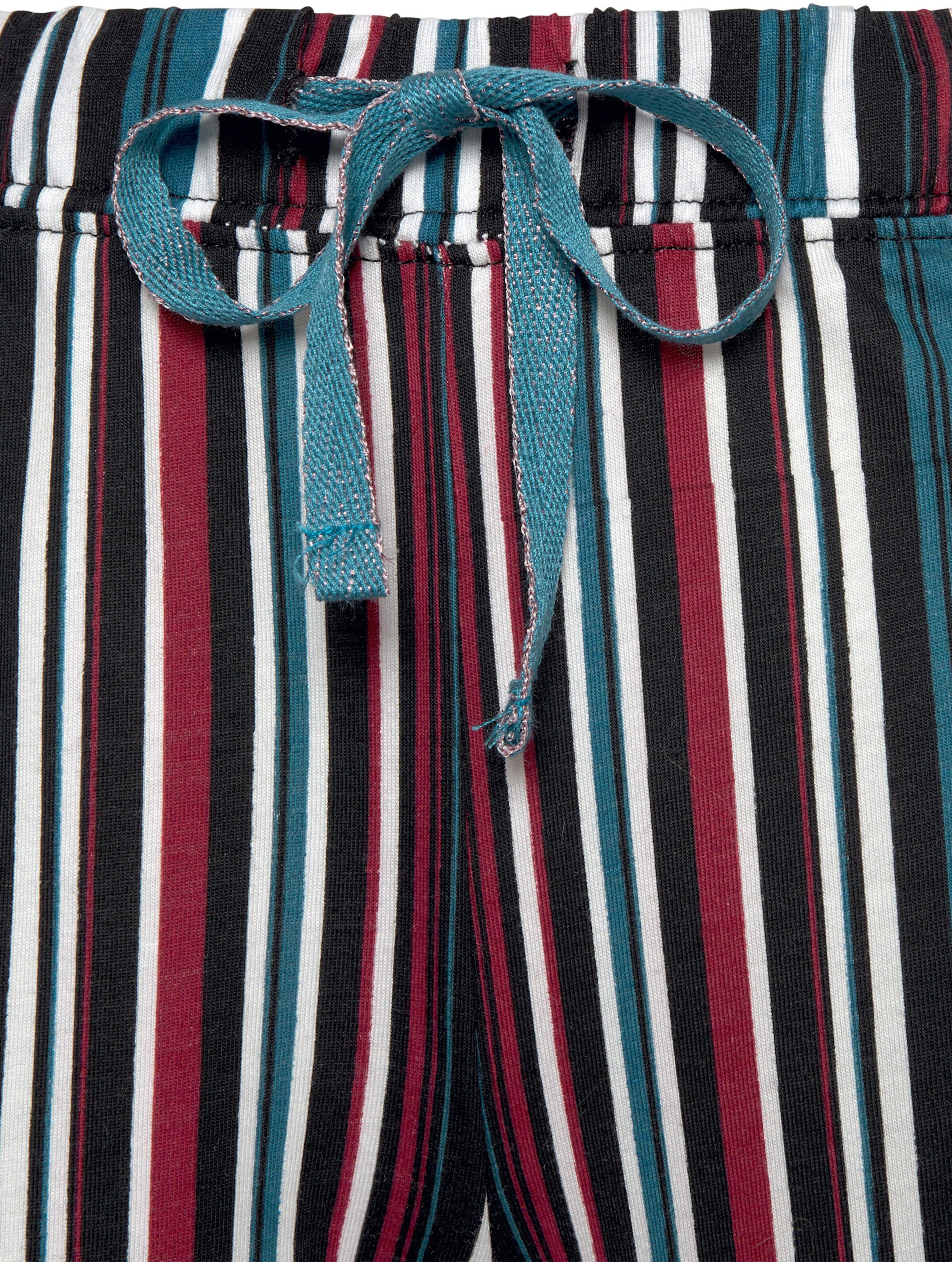 s.Oliver Schlafhose in blau-gestreift-weinrot