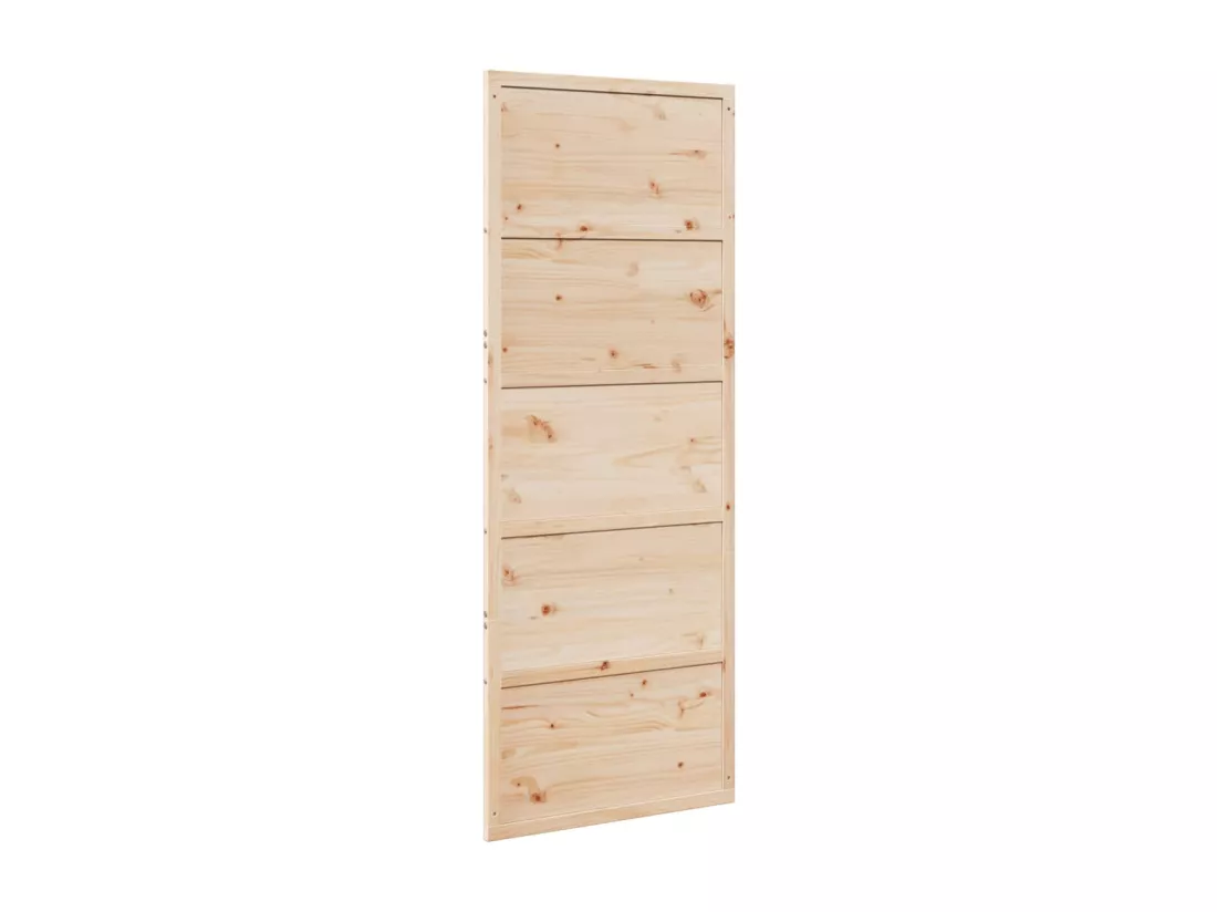 Porte de grange 80x208 cm bois massif de pin