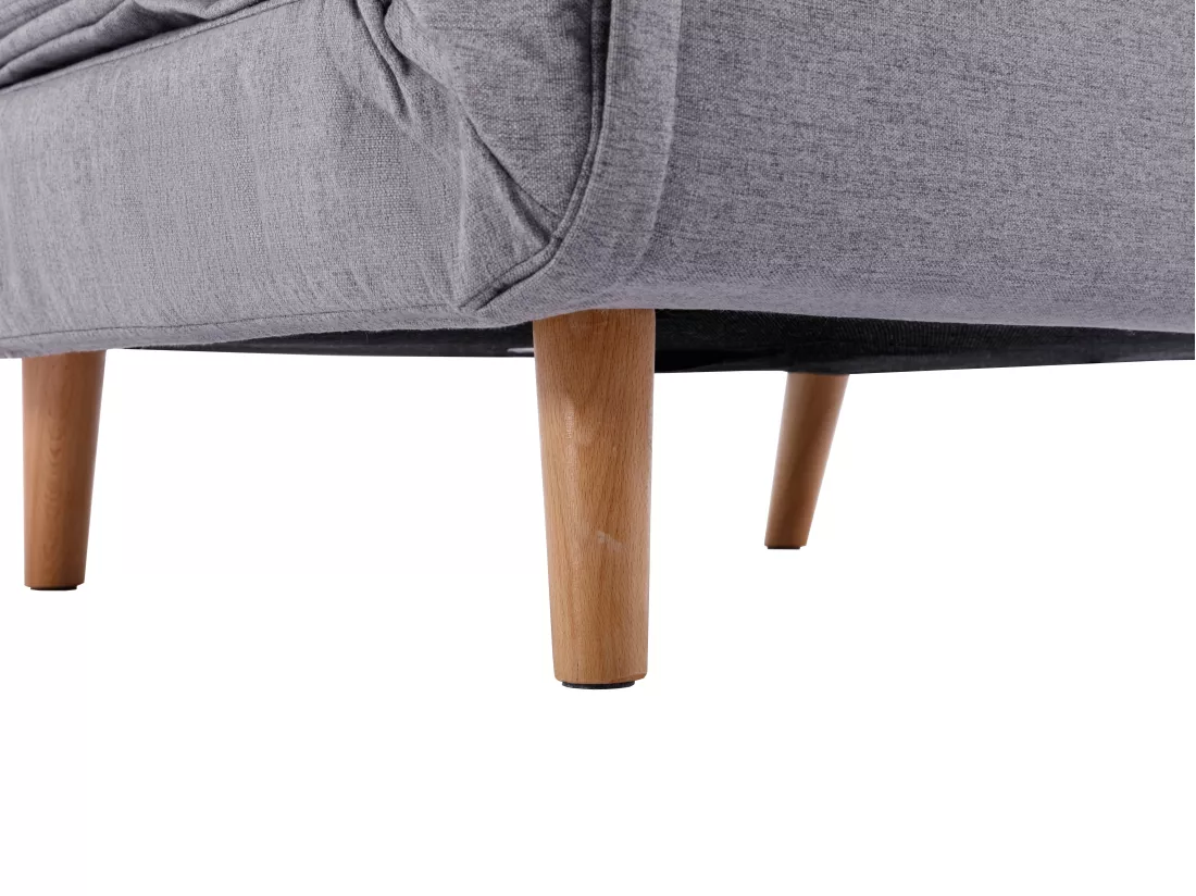 Fauteuil convertible en tissu gris clair URIBIA